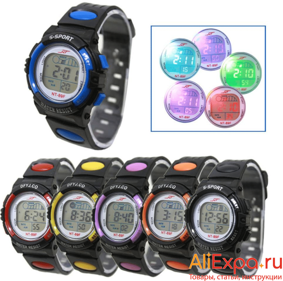 Электронные часы с разноцветной подсветкой Timezone купить на Алиэкспресс